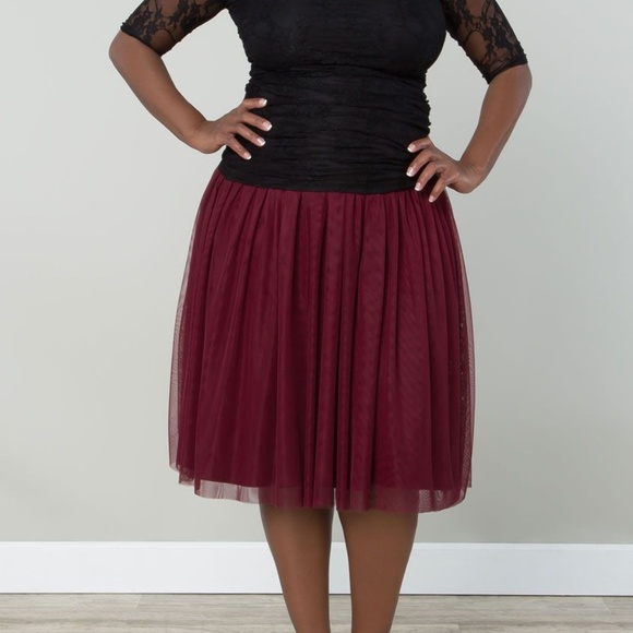 Kiyonna Dresses & Skirts - Kiyonna Tulle Skirt Twirling In Tulle Maroon 1X